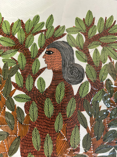Janani Vriksha Gond Painting (11x15 IN)